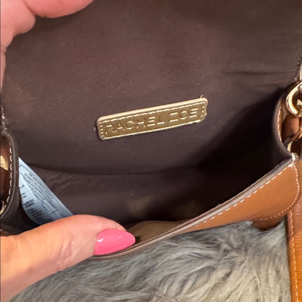 PRICE FIRM Rachel Zoe Chic Brown Faux Leather Crossbody/Belt Bag - Picture 3 of 10